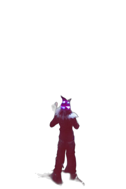 mask, staff, creature, animal, 3d render, vaporwave, concept art, pixel art transparent PNG cut-out