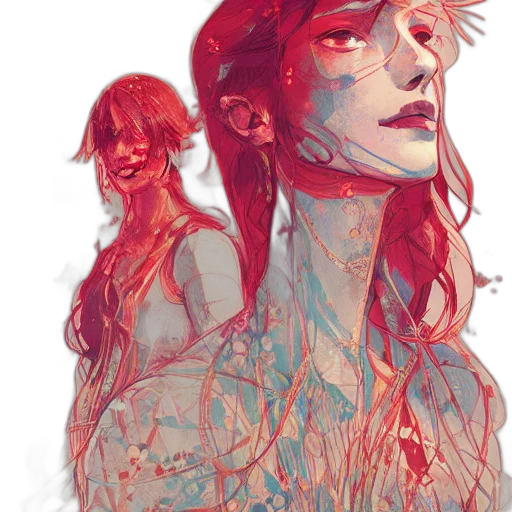 comic book art, concept art, watercolor, fantasy art transparent PNG cut-out