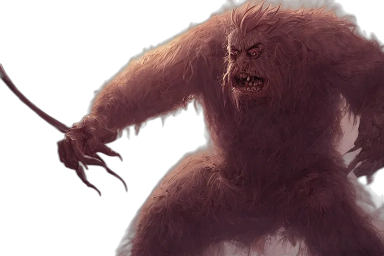 creature, animal, face, hair, concept art, fantasy art, comic book art, 3d render transparent PNG cut-out