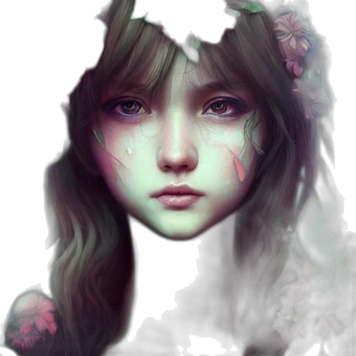 face, mask, creature, fantasy art transparent PNG cut-out