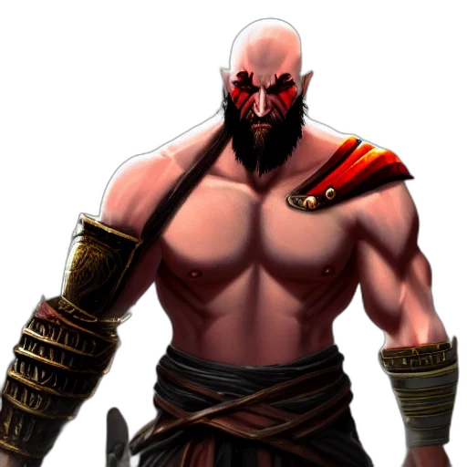 mask, concept art, fantasy art, comic book art, pixel art, red, kratos, god transparent PNG cut-out