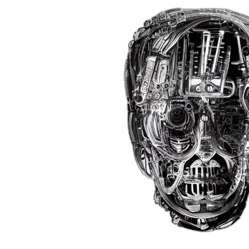mask, robot, face, cyberpunk, concept art, westworld, full, body transparent PNG cut-out