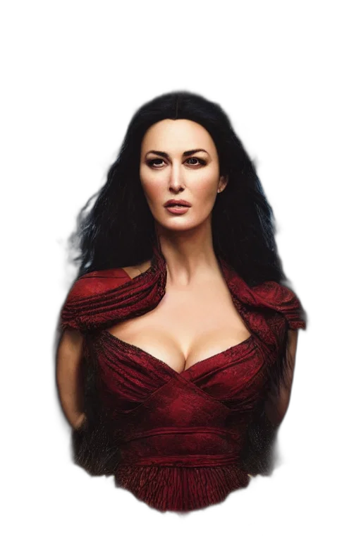dress, face, fantasy art, comic book art, photorealistic, concept art, red, majestic transparent PNG cut-out