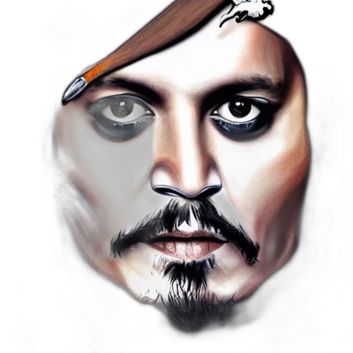 face, photorealistic, fantasy art, cartoon, watercolor, portrait, johnny, depp transparent PNG cut-out