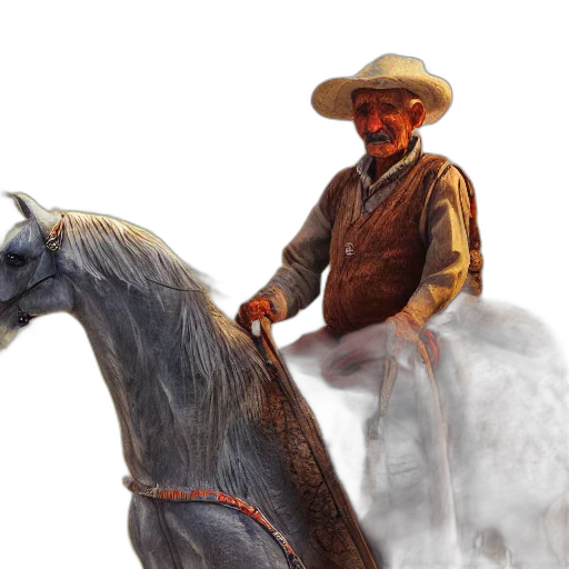 animal, hat, staff, photorealistic, concept art, 3d render, oil painting, elderly transparent PNG cut-out