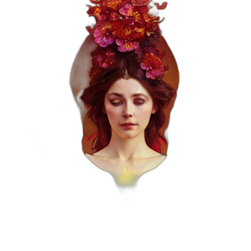 crown, flower, hat, jewelry, photorealistic, fantasy art, oil painting, concept art transparent PNG cut-out