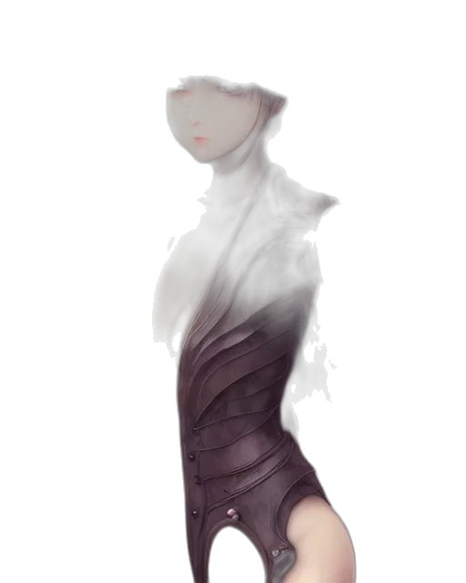 dress, jacket, creature, mask, concept art, fantasy art, watercolor, photorealistic transparent PNG cut-out