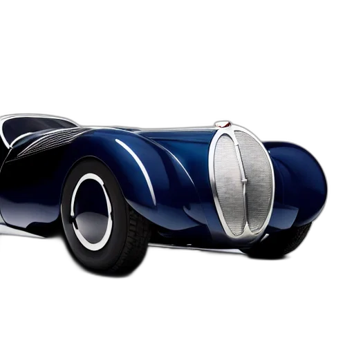 car, 3d render, concept art, photorealistic, retro, futuristic, bugatti, type transparent PNG cut-out