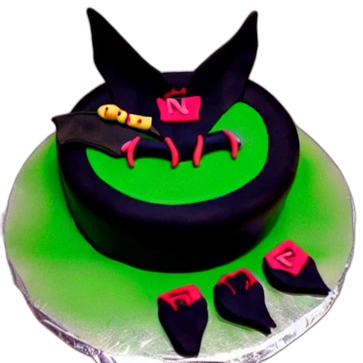 3d render, bat, birthday, cake, girls transparent PNG cut-out