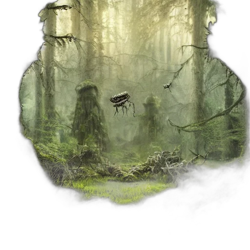 dragon, creature, mask, tree, concept art, fantasy art, watercolor, pixel art transparent PNG cut-out