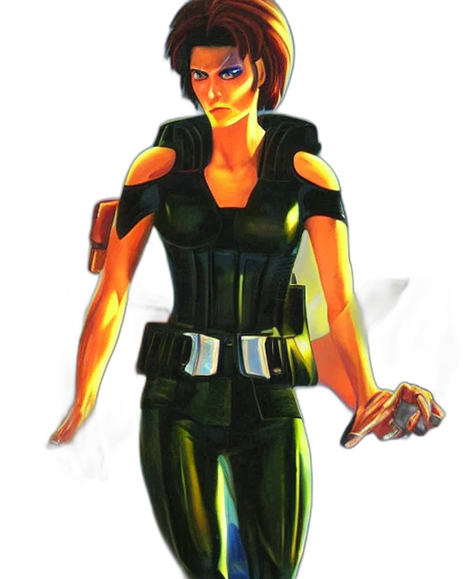 staff, jacket, dress, weapon, concept art, comic book art, cyberpunk, pixel art transparent PNG cut-out