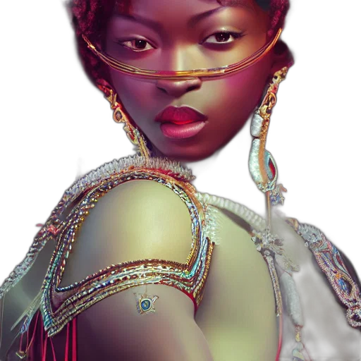 jewelry, crown, face, dress, fantasy art, concept art, photorealistic, 3d render transparent PNG cut-out