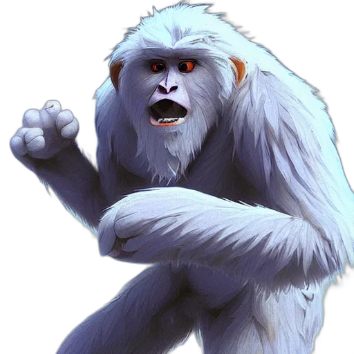 animal, creature, face, staff, photorealistic, concept art, 3d render, fantasy art transparent PNG cut-out