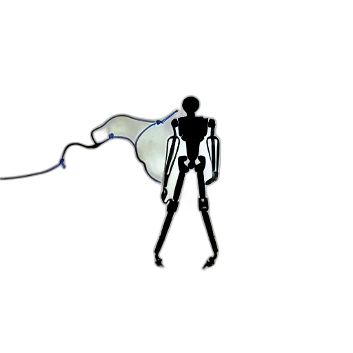robot, staff, umbrella, creature transparent PNG cut-out