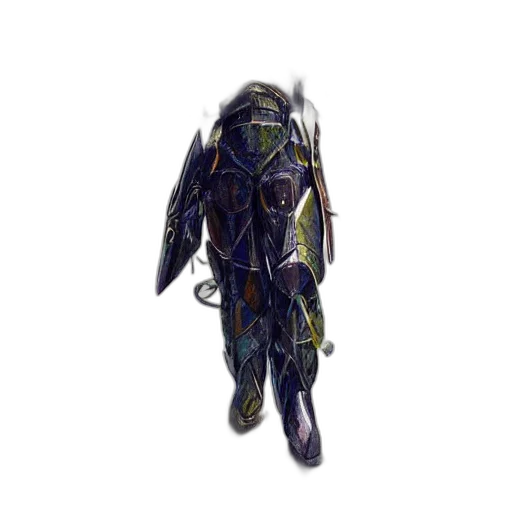 jacket, mask, robot, staff, concept art, fantasy art, cyberpunk, 3d render transparent PNG cut-out