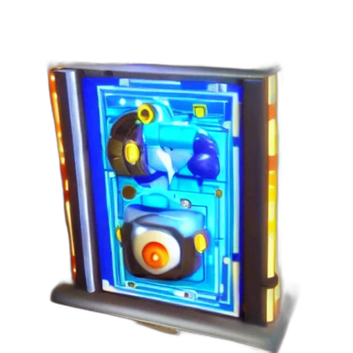robot, weapon, jewelry, furniture, 3d render, concept art, vaporwave, cyberpunk transparent PNG cut-out