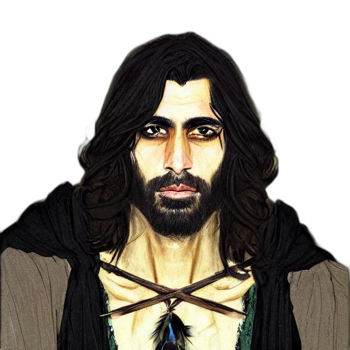 face, staff, fantasy art, photorealistic, concept art, pixel art, portrait, painting transparent PNG cut-out