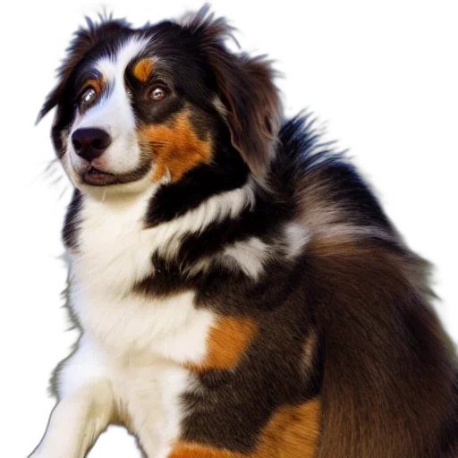 animal, creature, staff, face, photorealistic, 3d render, australian, shepherd transparent PNG cut-out