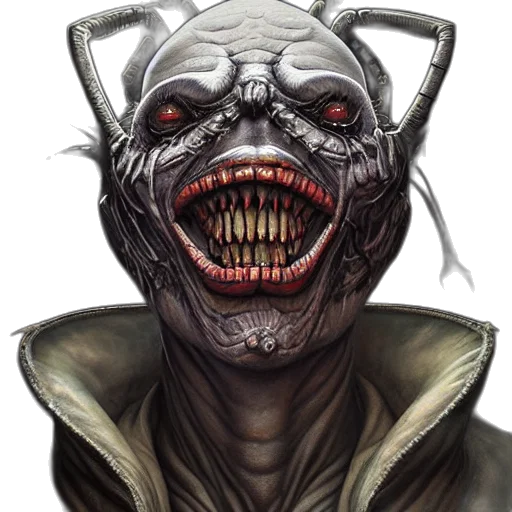 face, creature, mask, concept art, comic book art, fantasy art, photorealistic, giger transparent PNG cut-out