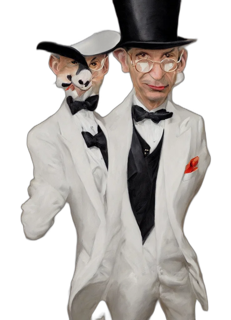 mask, hat, jacket, staff transparent PNG cut-out