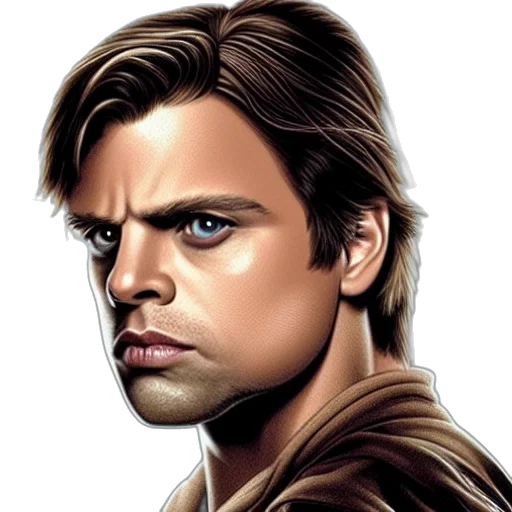 face, hair, staff, jacket transparent PNG cut-out