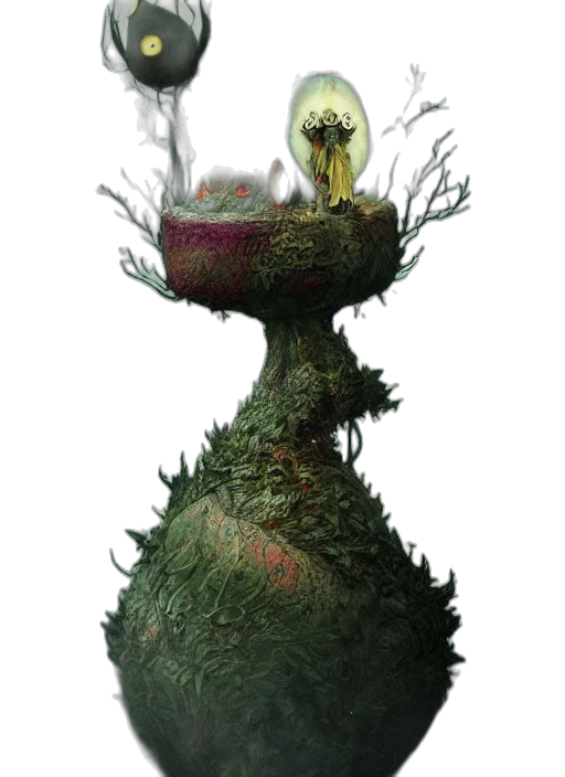 crown, tree, creature, dragon transparent PNG cut-out