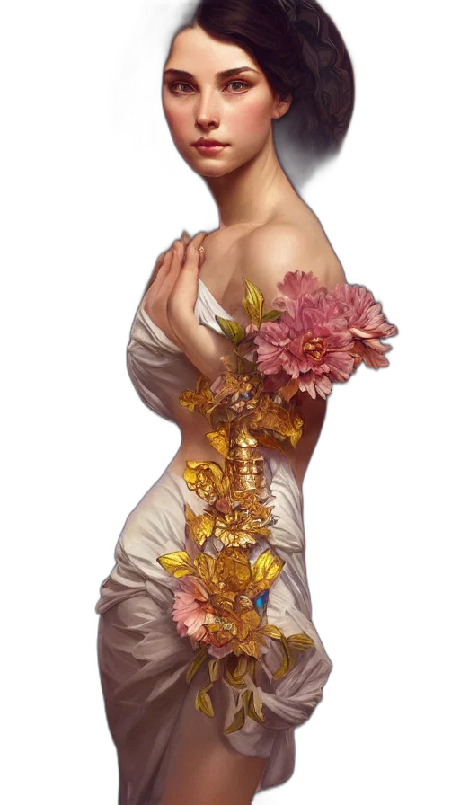 dress, crown, jewelry, flower transparent PNG cut-out