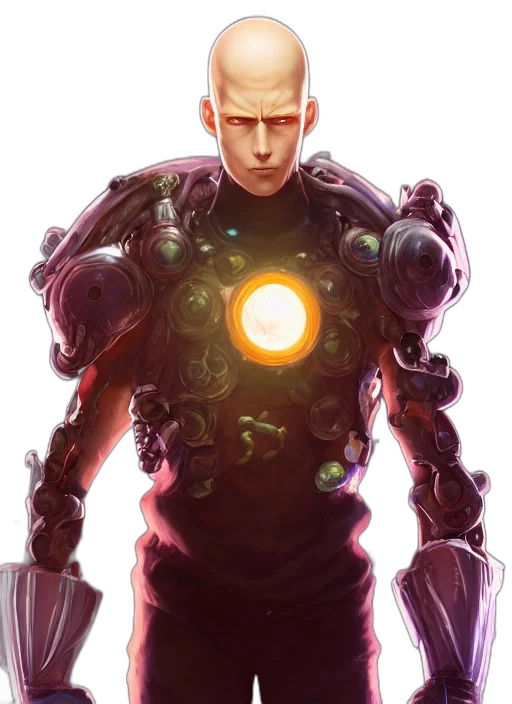 robot, staff, comic book art, concept art transparent PNG cut-out
