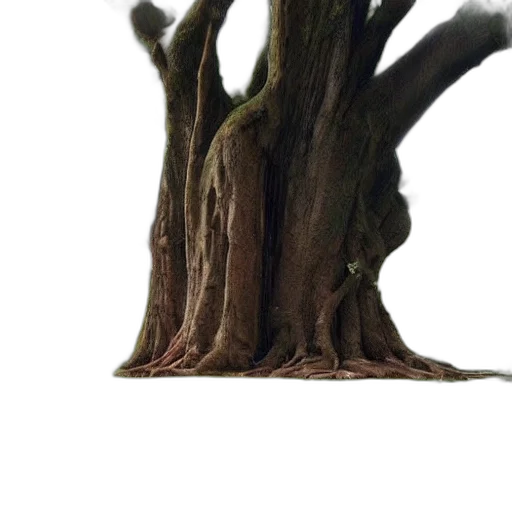 tree, hair, creature, crown, 3d render, photorealistic, concept art, fantasy art transparent PNG cut-out