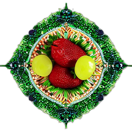 jewelry, food, crown, staff, 3d render, photorealistic, pixel art, green transparent PNG cut-out