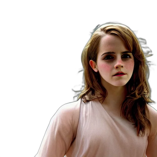face, hair, photorealistic, concept art, cartoon, 3d render, emma, watson transparent PNG cut-out