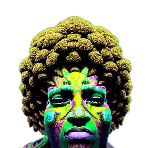 face, mask, hair, creature, photorealistic, concept art, 3d render, pixel art transparent PNG cut-out