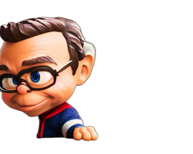face, cartoon, 3d render, photorealistic, concept art, warwick, davis, figurine transparent PNG cut-out