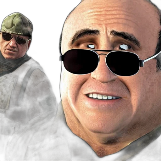 face, concept art, photorealistic, 3d render, cartoon, danny, devito, call transparent PNG cut-out