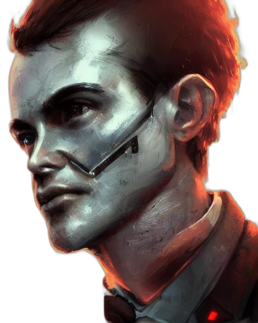 face, robot, mask, concept art, comic book art, cyberpunk, watercolor, blue transparent PNG cut-out