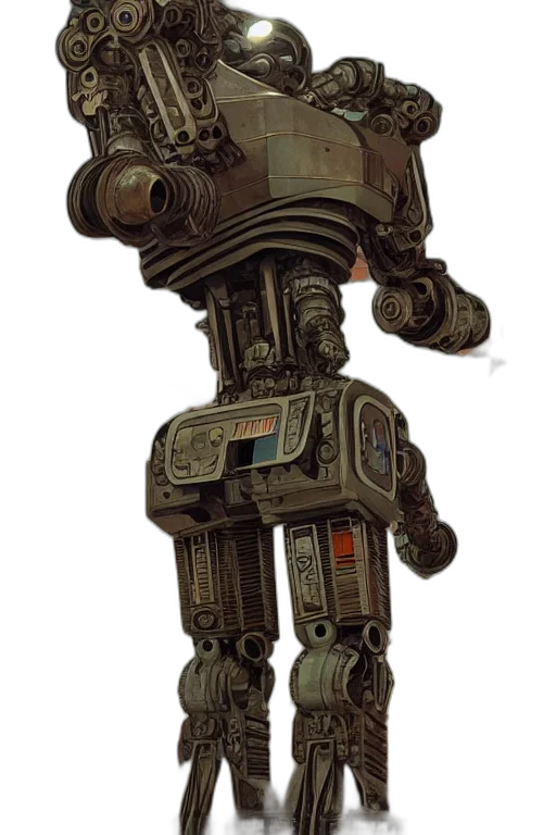 robot, staff, weapon, creature transparent PNG cut-out