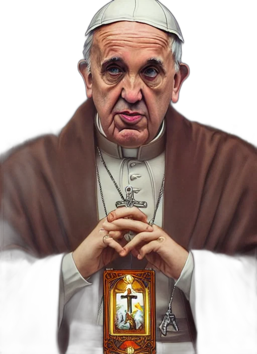 photorealistic, concept art, pope, francis transparent PNG cut-out