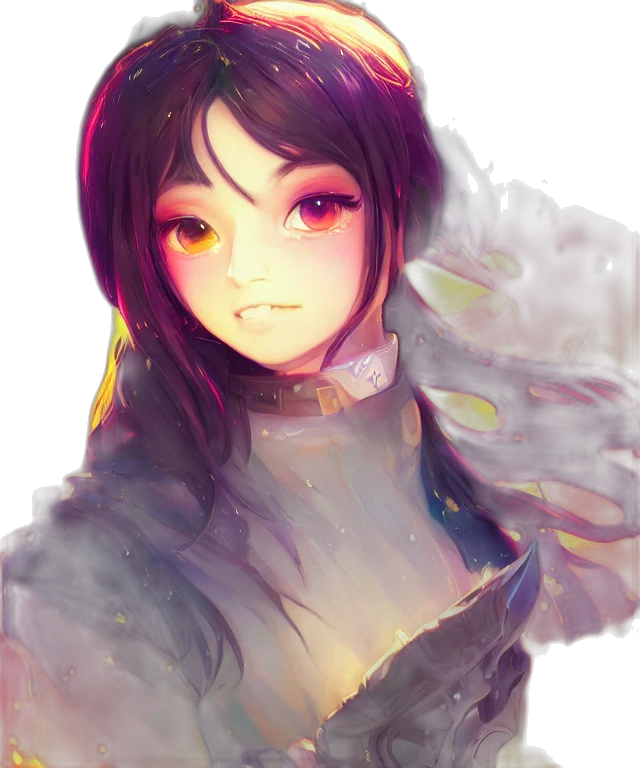 face, robot, staff, mask, watercolor, oil painting, fantasy art, anime transparent PNG cut-out