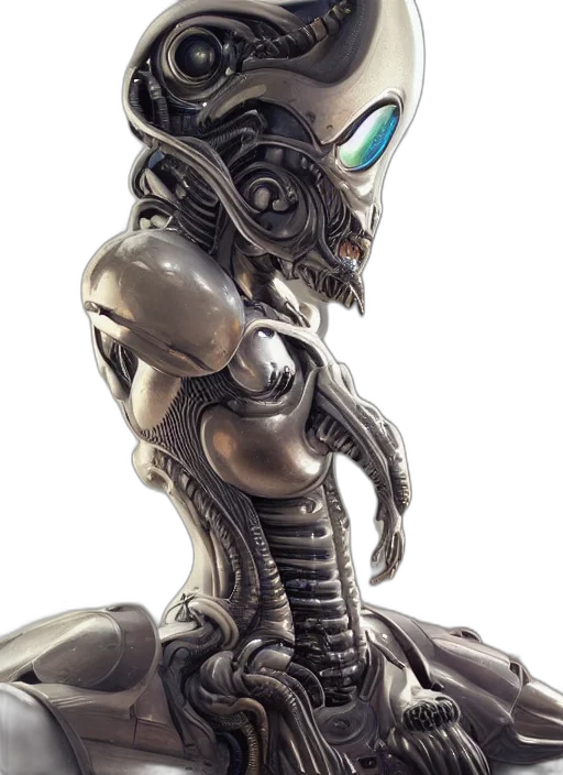 robot, mask, creature, staff transparent PNG cut-out