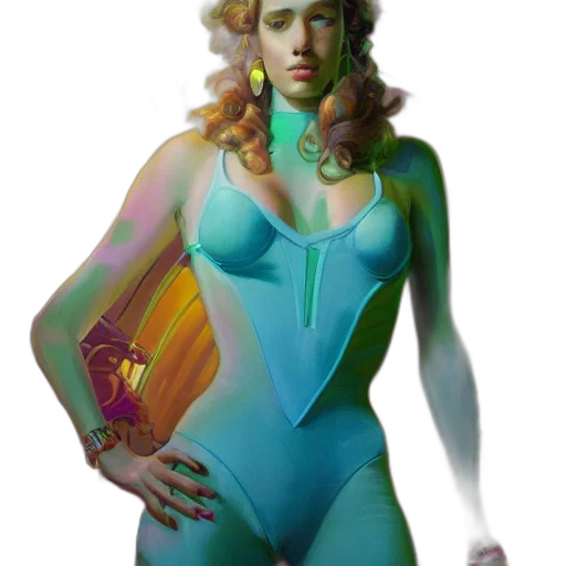 dress, concept art, comic book art, fantasy art, photorealistic, underwater, neon lights, green transparent PNG cut-out