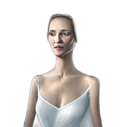 dress, robot, face, jewelry, concept art, photorealistic, 3d render, fantasy art transparent PNG cut-out