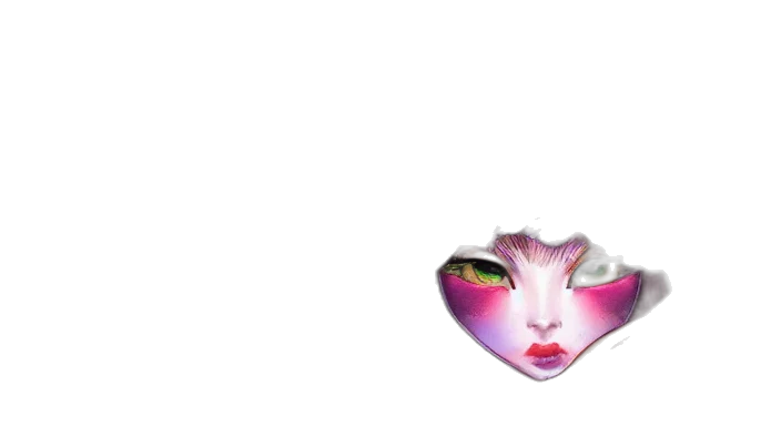 mask, face, creature, animal, vaporwave, fantasy art, photorealistic, 3d render transparent PNG cut-out
