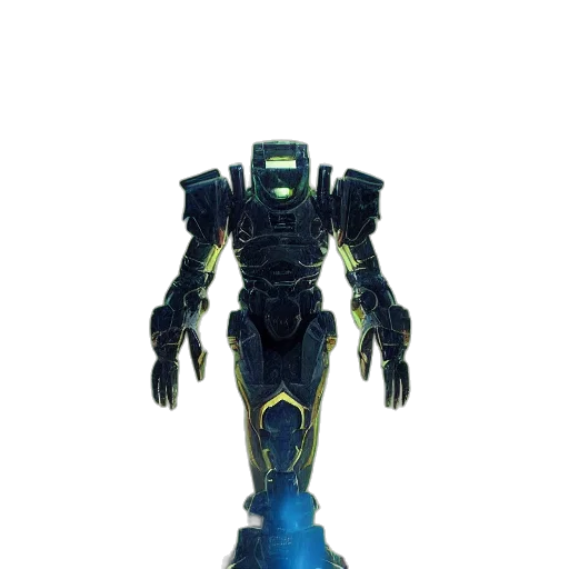 robot, weapon, creature, staff, 3d render, concept art, cyberpunk, pixel art transparent PNG cut-out