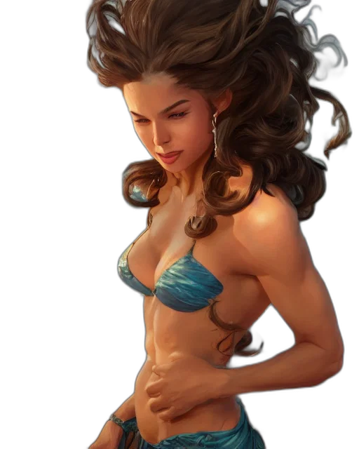 jewelry, fantasy art, concept art, photorealistic, oil painting, beautiful, lady, beach transparent PNG cut-out