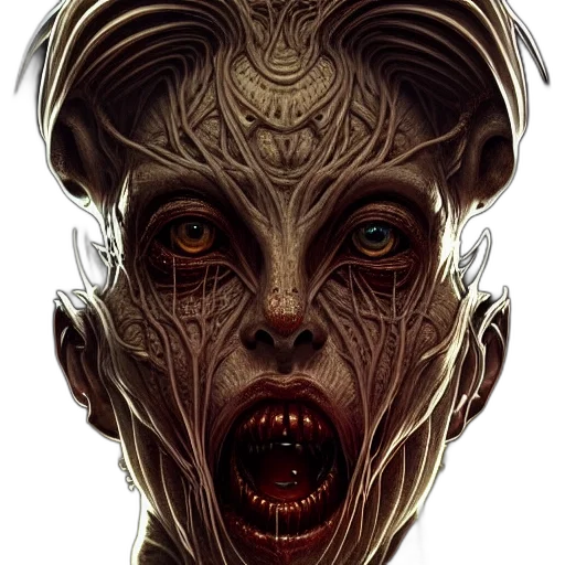 face, mask, creature, concept art transparent PNG cut-out