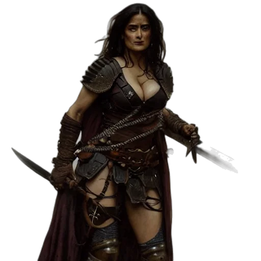 sword, concept art, fantasy art, comic book art, 3d render, dark, portrait, salma transparent PNG cut-out
