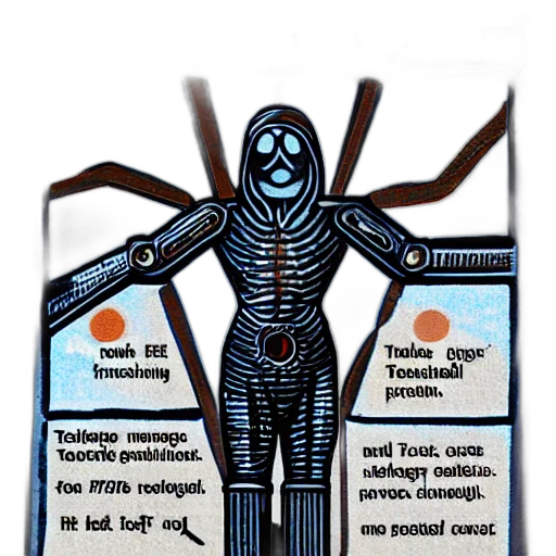 robot, creature, jacket, concept art, technological, anomoly, surface, moon transparent PNG cut-out