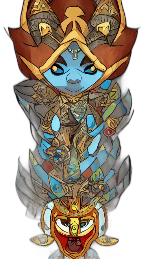 staff, jewelry, mask, fantasy art transparent PNG cut-out