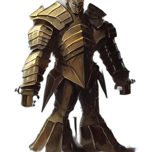 robot, weapon, concept art, fantasy art, pixel art, 3d render, golden, earth tones transparent PNG cut-out