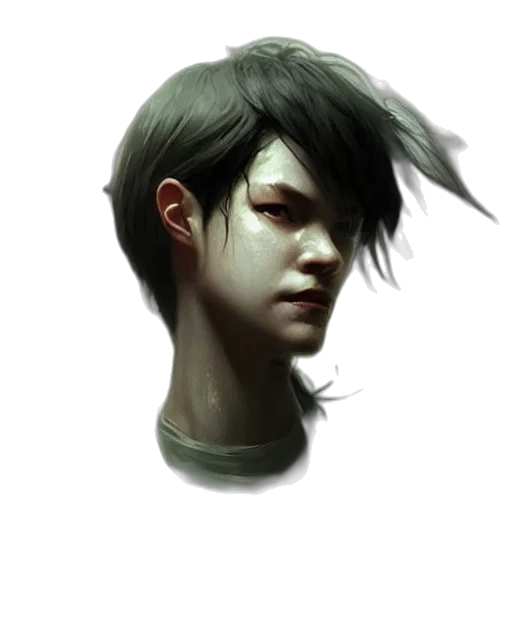 face, mask, robot, hair, photorealistic, concept art, fantasy art, cyberpunk transparent PNG cut-out